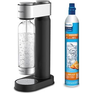 Philips Water Add4902Wh/10 Gozero, produttore di acqua frizzante, plastica, Nero, 1 l