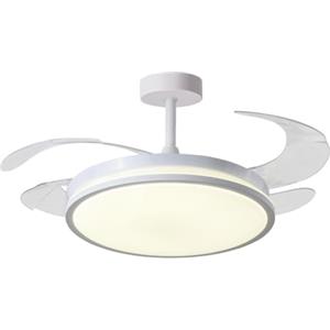 BEL AIR HOME - Ventilatore da Soffitto Dune | Motor DC Silenzioso | Luce LED 36W con 3 Temperature 3000K-4000K-6500K | Design Moderno, Nichel (BIANCO)