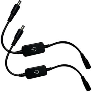 ShineBurky DC12V-24V Touch Dimmer per striscia LED 5050 2835 3535 3528, colore nero, strisce LED dimmer controller controller 0-100% modalità luminosità 5,5 mm x 2,1 mm (2 pezzi)