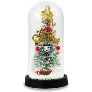 Wintem - Alberello Natalizio in Campana con Luci LED per Decorazioni Natalizie da Tavolo, Illuminazione Calda a Batteria, Ideale come Addobbo per Casa e Ufficio con Design Raffinato e Moderno