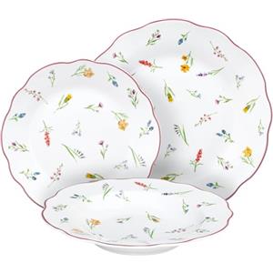 Tognana Millefiori, servizio piatti 18 pezzi per 6 persone, porcellana, bianco