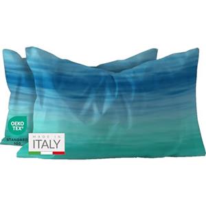 Dorian Home - Federe Cuscino Letto 50x80 Cotone 100% Puro, Morbido e Certificato, Coppia di 2 Federe Abbinate da Aggiungere al Set Copripiumino, Federa Cuscini 4 Stagioni con Comoda Patella di 18 cm