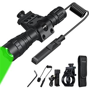 DARKBEAM Torcia a luce verde luminoso LED USB ricaricabile, Torce verde portatile zoom per caccia notturna, osservazione, pesca, astronomia, osservazione delle stelle, soccorso, Kit con metallo clip