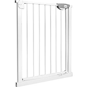 Aufun Cancelletto di Sicurezza Cancello per Scale per Bambini Cancello per Scale per Bambini con Chiusura Automatica, Senza Foratura, Apertura Bidirezionale a 180° (85-95 cm, Bianco)