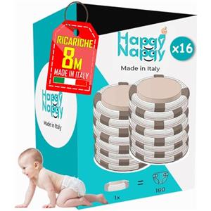 My Happy Nappy Ricariche -【Compatibili con Tommee Tippee Sangenic Tec, Simplee Sangenic e Twist & Click】- Super Ricariche XXL - Trattamento Anti-Odore EVOH Efficace a 7 Strati - Made in Italy