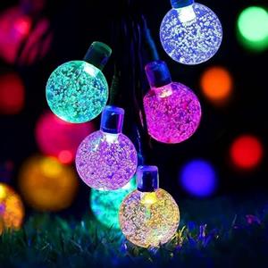 Lezonic Luci solari impermeabili per esterni, 50 LED, 8 modalità, 7 m, per interni ed esterni, per giardino, patio, cortile, casa, feste di Natale, matrimoni (multicolore)