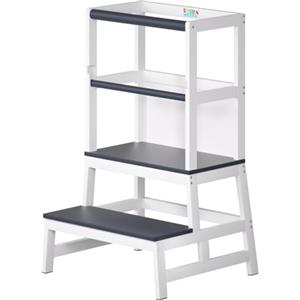 Spielwerk Torre Apprendimento per Bambini Scala Montessoriana con Lavagna Scaletta Montessori Sgabello da Cucina in Legno Torretta Didattica 50 x 51 x 93 cm a partire da 2 anni