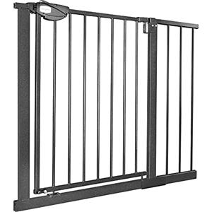 Aufun Cancelletto di Sicurezza Cancello per Scale per Bambini Cancello per Scale per Bambini con Chiusura Automatica, Senza Foratura, Apertura Bidirezionale a 180° (85-95 cm, Nero)