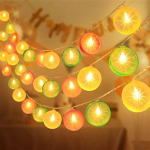 Vicloon Catena luminosa a LED a fette di limone,3 metri, 20 LED,Limone Decor String Lights,Fetta Di Limone Catene Luminose per camera da letto, matrimonio, carnevale, interni ed esterni-Colori misti