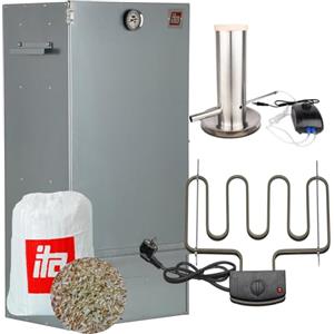 ITA Forno da Affumicatura Elettrico 7001 - Set Affumicatore con Riscaldamento, Generatore di Fumo - Armadio per Affumicatura con Termometro - Acciaio Legato - Qualità EU, Direttamente dal Produttore
