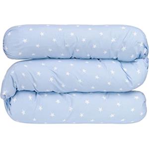 baby idea Cuscino Allattamento Multiuso Cilindrico Nido per Il Letto Sfoderabile Made in Italy (Stella Azzurro)
