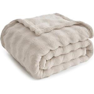 Topfinel Plaid Matrimoniale,Coperta Pile Termica Pelosa Morbida,Calda e Confortevole,OEKO-TEX,Adatta per l'uso Moderno Estivo su Divano, Letto e Durante il Picnic,Beige,150 x 200 CM