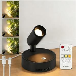Kambo Faro a LED Senza Fili Ricaricabile 4000mAh, Lampade da Lettura 3 Temperatura di Colore, Illuminazione Installazione Magnetica per le Piante, Decorazione, Arte, Lettura, 1pz