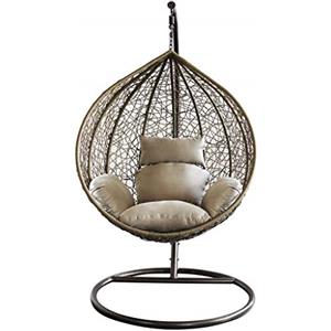 milani home MilaniHome.it - Sedia Sospesa Poltrona A Dondolo Intrecciato In Rattan Per Casa E Giardino Con Cuscino