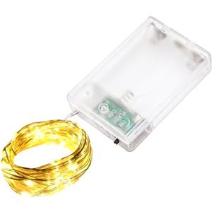 LQWELL Luci fatate a LED 10M 100LED, Mini lampada impermeabile in filo di rame a batteria, bianco caldo, 2 modalità per Natale, matrimoni, feste, decorazioni per la casa