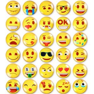 AUAUY 30Pz Emoji Magnet, Calamite Frigo Armadietto, Frigorifero Simpatici Divertenti Cucina Armadi Scuola Aula Lavagna Ufficio Cubicolo Lavagna Magnetica Decorativi Regali per Adulti Bambini