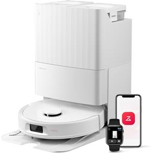 roborock QV 35S Robot Aspirapolvere, 10.000Pa, Antigroviglio, Panno Sollevabile, Autolavaggio, Asciugatura ad Aria, Stazione Tutto in Uno, Evitare Ostacoli, Strategie Pulizia dei Tappeti, Bianco