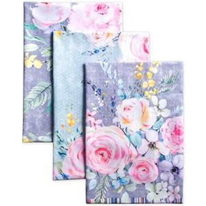 Maison d' Hermine Sweet Rose Lavender-Lush Lavender 100% cotone, set di 3 asciugamani da cucina Multi-Purpose | Asciugamani da bar | Primavera/Estate (50 cm x 70 cm)
