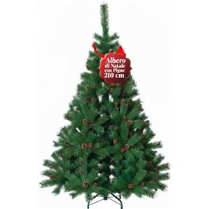 Avilia Albero di Natale Artificiale di 210 cm con Pigne e 1078 rami. Perfetto per Interni, Pronto per Essere Decorato con Luci e Ornamenti Natalizi con Base in Metallo e Innesto Facile Ø 110 cm