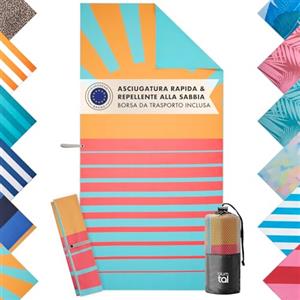 Blumtal Telo mare XXL microfibra - asciugamano compatto asciugatura rapida 90x180 cm - Coperta spiaggia senza sabbia nastro - Asciugamani viaggio/telo mare sole