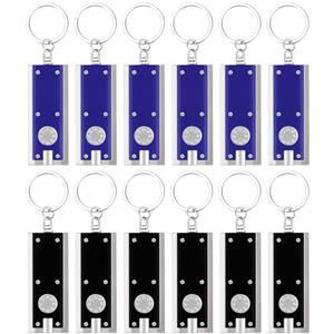 flintronic 12 Pezzi Mini Torcia Portachiavi, Mini Torcia Led, Torcie Tascabile Per Bambini, 12 Lumen Quadrata Portachiavi Torce Luce per Attività All'aperto, Campeggio, Escursionismo