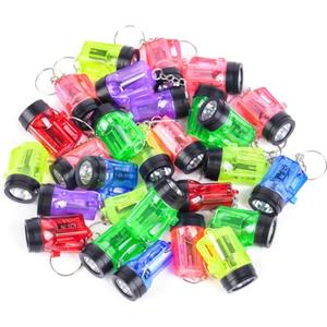 flintronic 28 Pezzi Mini Torcia Portachiavi, 6 Colori Mini Torcia Led, Lampada da Minatore Portachiavi Torce Luce, Torce Bambini per Attività All'aperto, Campeggio, Escursionismo