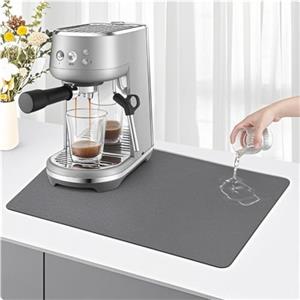 KitchenRaku Tappetino macchina caffe 40x60cm, scolapiatti da cucina assorbente, tappeto lavandino, tappetino scolapiatti da cucina (Grigio)