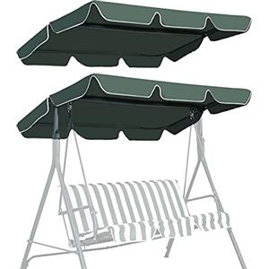 RELAX4LIFE Tettuccio Parasole Universale da 2 Posti, Tetto di Ricambio per Dondolo, Altalena da Esterno, Tettuccio Impermeabile Protezione Solare UV da Giardino, Terrazzo (Verde, 168 x 114 cm)