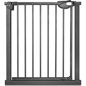 Froadp Cancelletto di Sicurezza per Bambini e Animali, Barriera di Protezione della Porta per Cani, Cancello per Scale Senza Trapano, Porta Grata per Bambino, Cancelletti Interni(Nero, 75-85cm)