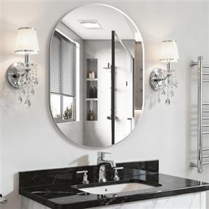 NEUWEABY Specchio da bagno ovale, Nero Specchio da parete Capsule, 90x60cm Specchi Pill da parete, Grande specchio moderno, Decorazione per ingresso, camera da letto, soggiorno