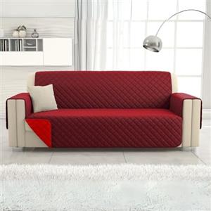 L'ANTICO ARCOLAIO - Copridivano 4 Posti con Braccioli, Antigraffio Gatto Cani, Antiscivolo in Microfibra Double Face, Fodera Copri Divano (Bordeaux/Rosso)