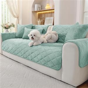 Ystyle Copridivano in Pile Morbido, Telo Copridivano Antiscivolo Antimacchia e Lavabile, Fodera per Divano 1/2/3/4 Posti con Penisola, Tessuto Super Morbido Universale (Turchese, 70x70cm)