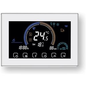 MelkiSmart Wi-Fi Termostato Serie 8000 per Caldaia di Riscaldamento, con Display Touchscreen Programmabile, Controllo Remoto da Cellulare, Compatibile con Alexa, Google Home e IFTTT.