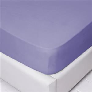 LARA MORADA - Lenzuolo Sotto Con Angoli Matrimoniale Elasticizzati, 100% Cotone, Made In Italy, Tinta Unita, Per Letto Matrimoniale 2 Posti, 180cmx200cm + 25cm, (Lilla, Misura Francese)