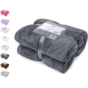 DecoKing Coperta Plaid Pile 70 x 150 cm per Letto Singolo Calda Accogliente e Spessa in Morbido Velluto Per Letto Divano Sedia Tutte le Stagioni Grigio Mic