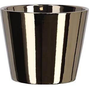 KOTARBAU® Vaso per fiori in ceramica, diametro 11 cm, colore oro lucido