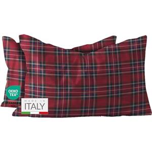 Dorian Home - Federe Cuscino Letto 50x80 Cotone 100% Puro, Morbido e Certificato, Coppia di 2 Federe Abbinate da Aggiungere al Set Copripiumino, Federa Cuscini 4 Stagioni con Comoda Patella di 18 cm