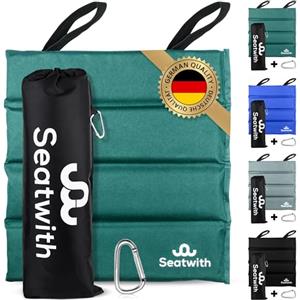 Seatwith Cuscino da Stadio Pieghevole (35x35cm) - Campeggio Poggiapiedi Piscina con Borsa Trasporto e Moschettone