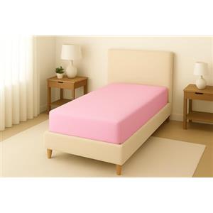 TEXTILE COLLECTION Lenzuolo Sotto con Angoli Matrimoniale 180x200 cm, Altezza 25 cm - 100% Cotone - Morbido, Traspirante (Rosa, Singolo)