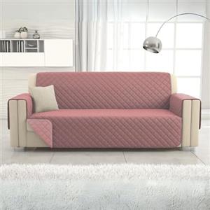 L'ANTICO ARCOLAIO - Copridivano 2 Posti con Braccioli, Copridivano Antigraffio Gatto, Cani, Antiscivolo in Microfibra Double Face (Cipria/Rosa)