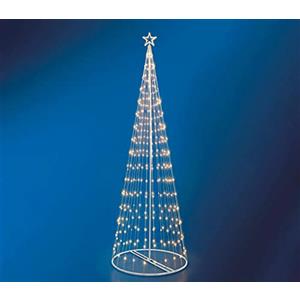 CLICLED Albero Natale Luminoso Interno Esterno 2M Giochi Luce Bianco Puntale Stella Luminosa