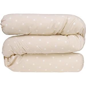baby idea Cuscino Allattamento Multiuso Cilindrico Nido per Il Letto Sfoderabile Made in Italy (Stella Beige)