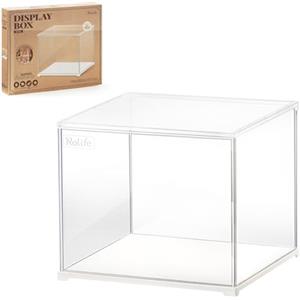 Rolife Vetrina Acrilica Trasparente Copertura Antipolvere Progettata per Casa delle Bambole/Kit Casa in Miniatura Fai da Te/Puzzle 3D/Action Figures 28.7x23.7x24.4 cm