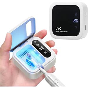 TKMARS Sterilizzatore Spazzolini Da Denti Uv Disinfettante Per Spazzolini A Basso Rumore, Sterilizzatore Per Spazzolini 1000mah Scatola Portatile Per Asciugatura E Disinfezione, Bianco