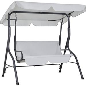 Casaria Dondolo Altalena da Giardino Hollywood 140x112x150cm 2 posti con Tettuccio Parasole Imbottito per Esterno