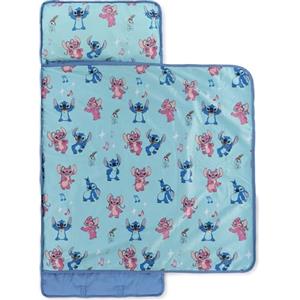 Jay Franco Stuoia per Dormire Lilo E Stitch con Cuscino e Coperta Inclusi - Sacco a Pelo in Microfibra per Asilo, Scuola o Pigiama Party