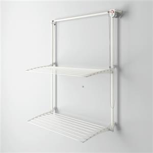 foxydry Wall Plus, Stendibiancheria da parete, Stendino da muro verticale, stendino a scomparsa richiudibile da interno e esterno 108x52x137 cm (Destro Bianco, 108 cm)