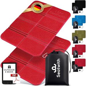 Seatwith Set di 2 tappetini per esterni, pieghevoli, isolanti, termici, con borsa per il trasporto e ganci a moschettone per il fissaggio ideale allo zaino, massima protezione contro freddo, umidità e sporco +