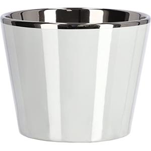 KOTARBAU® Vaso per fiori in ceramica, diametro 11 cm, smaltato lucido (1 pezzo, bianco)