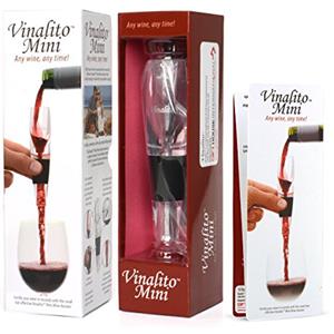 CKB LTD Vinalito Mini Vino Aeratore e Decanter da Viaggio con Borsa da Viaggio in Velluto Trasparente